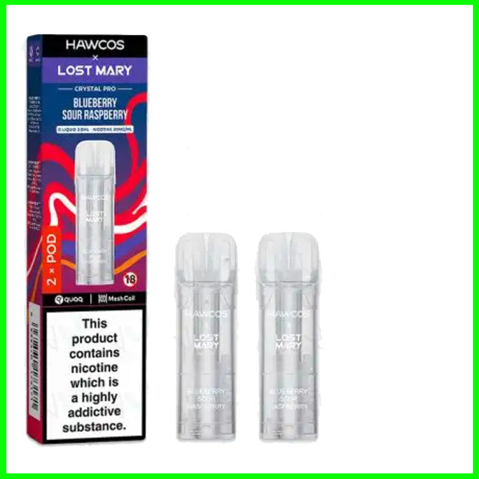 Blueberry Sour Raspberry Lost Mary Hawcos Crystal Pro Refill Pods