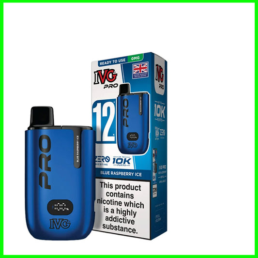 Blue Raspberry Ice IVG Pro 12 Prefilled Pod Kit Zero Nicotine