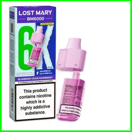 Blueberry Sour Raspberry Lost Mary BM6000 Refill Pod