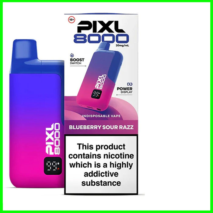 Blue Sour Razz Pixl 8000 Pod Kit