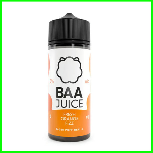 Fizzy Orange Fizz Baa Juice 100ml Short Fill
