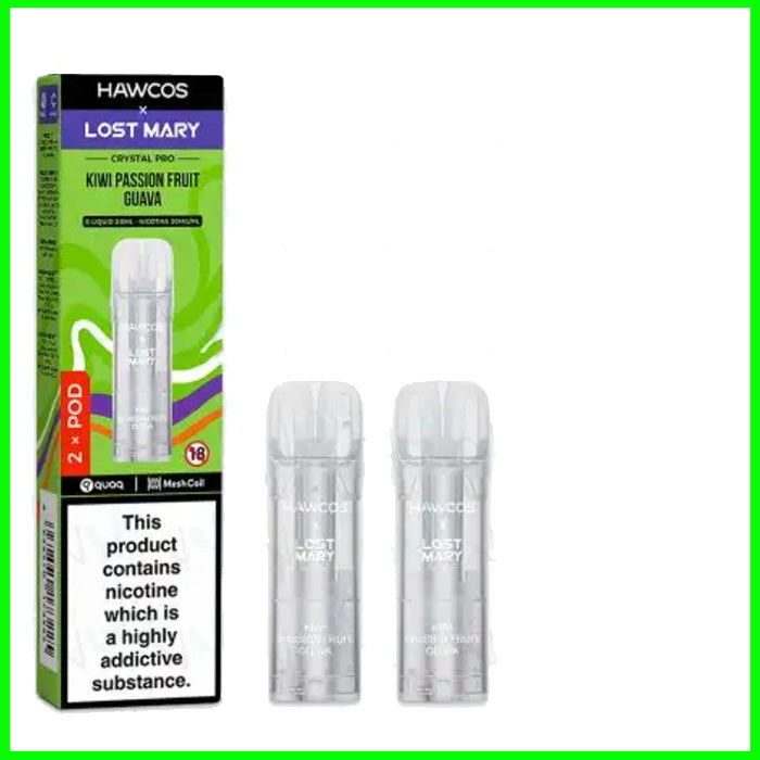 Kiwi Passionfruit Guava Lost Mary Hawcos Crystal Pro Refill Pods