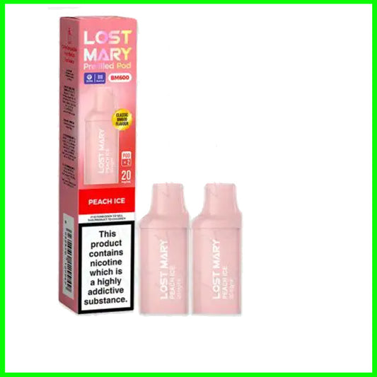 lost mary peach ice pods Lost Mary BM600 Peach Ice Prefilled Pods main image 1