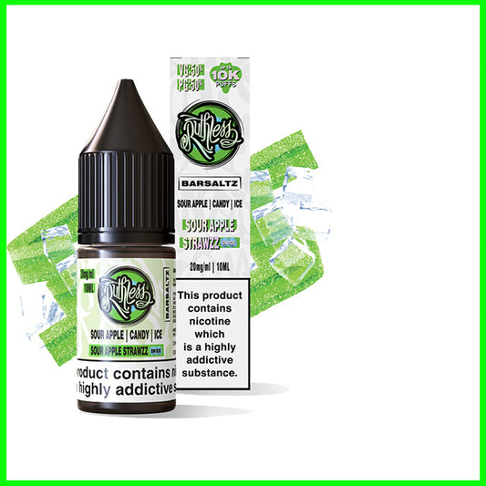 Sour Apple Strawzz On Ice Ruthless Bar Saltz