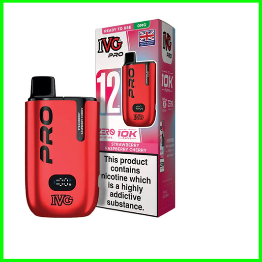Strawberry Raspberry Cherry IVG Pro 12 Prefilled Pod Kit Zero Nicotine