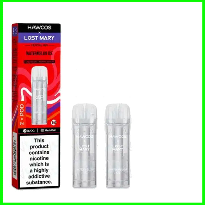 Watermelon Ice Lost Mary Hawcos Crystal Pro Refill Pods